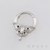 MOTH TEXTURED WINGS SEPTUM CLICKER RING 316L SURGICAL STEEL